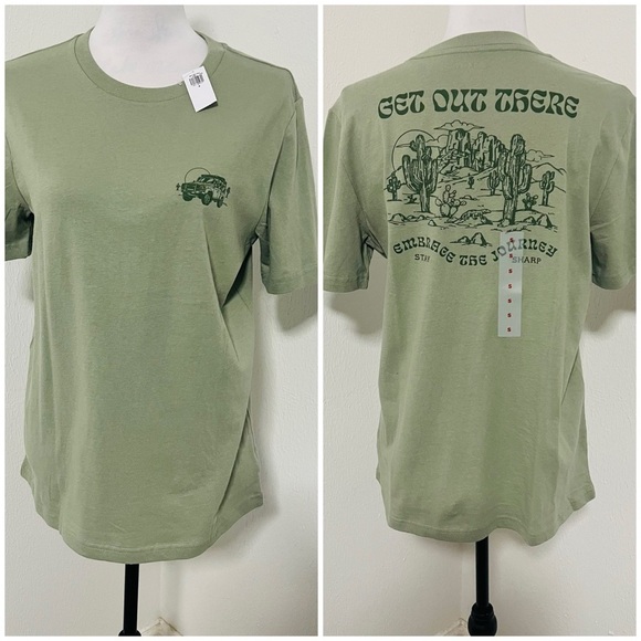 Old Navy Small Soft-Washed Graphic Shirt “Get Out There” Embrace The Journey NWT - Picture 1 of 8